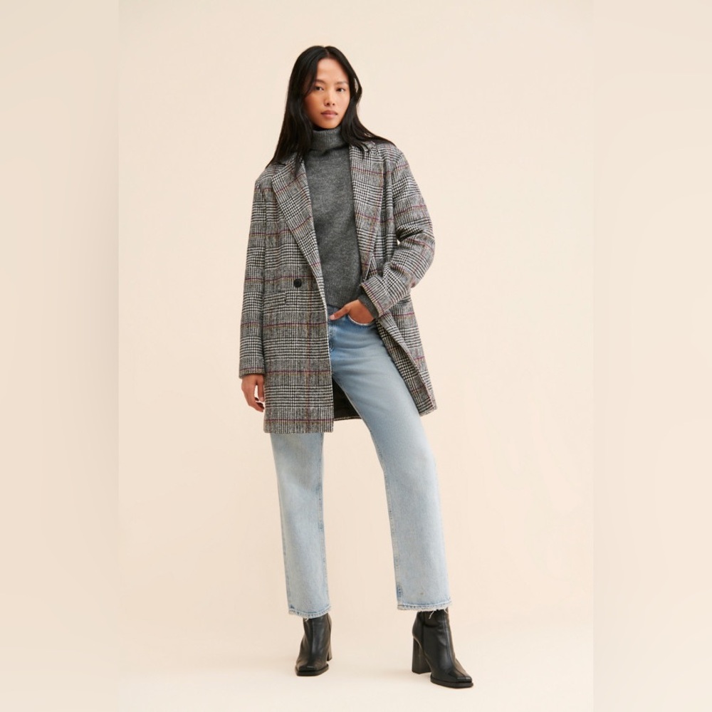 RD STYLE DANA DOUBLE BREASTED PLAID COAT SIZE XS - Picture 2 of 16